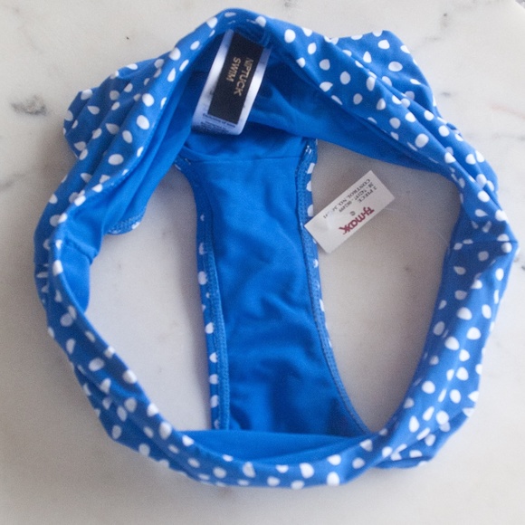 Nip Tuck Swim Swim Nwt Nip Tuck Swim Blue Polka Dot Ruffle Tankini